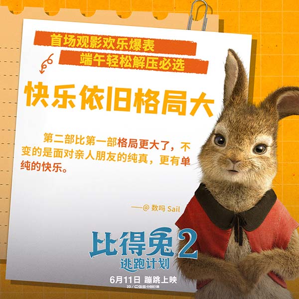 《比得兔2:逃跑计划》多城提前观影获好评 大(图8) 《比得兔2:逃跑计划》多城提前观影获好评 大(图8)