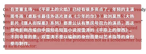 《平原上的火焰》圣塞首映引发好莱坞关注 《银幕》《综艺》争相盛赞“冉冉上升的才华点燃了银幕”(图4) 《平原上的火焰》圣塞首映引发好莱坞关注 《银幕》《综艺》争相盛赞“冉冉上升的才华点燃了银幕”(图4)